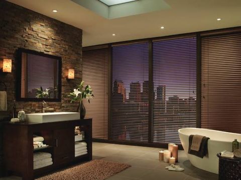 wood and metal blinds